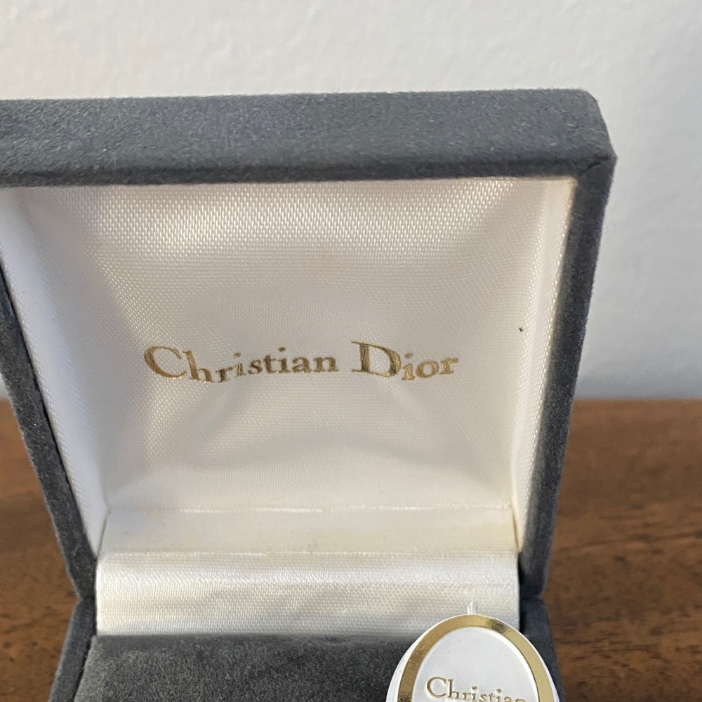 Dior Gold and Silver Tie Clip and Dior Gold Tie Pin with Chain in the box - Picture 4 of 6